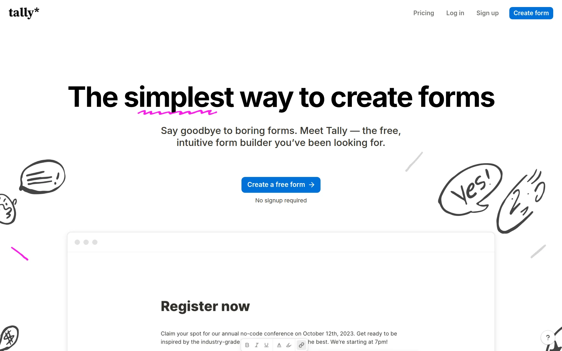 Tally screenshot