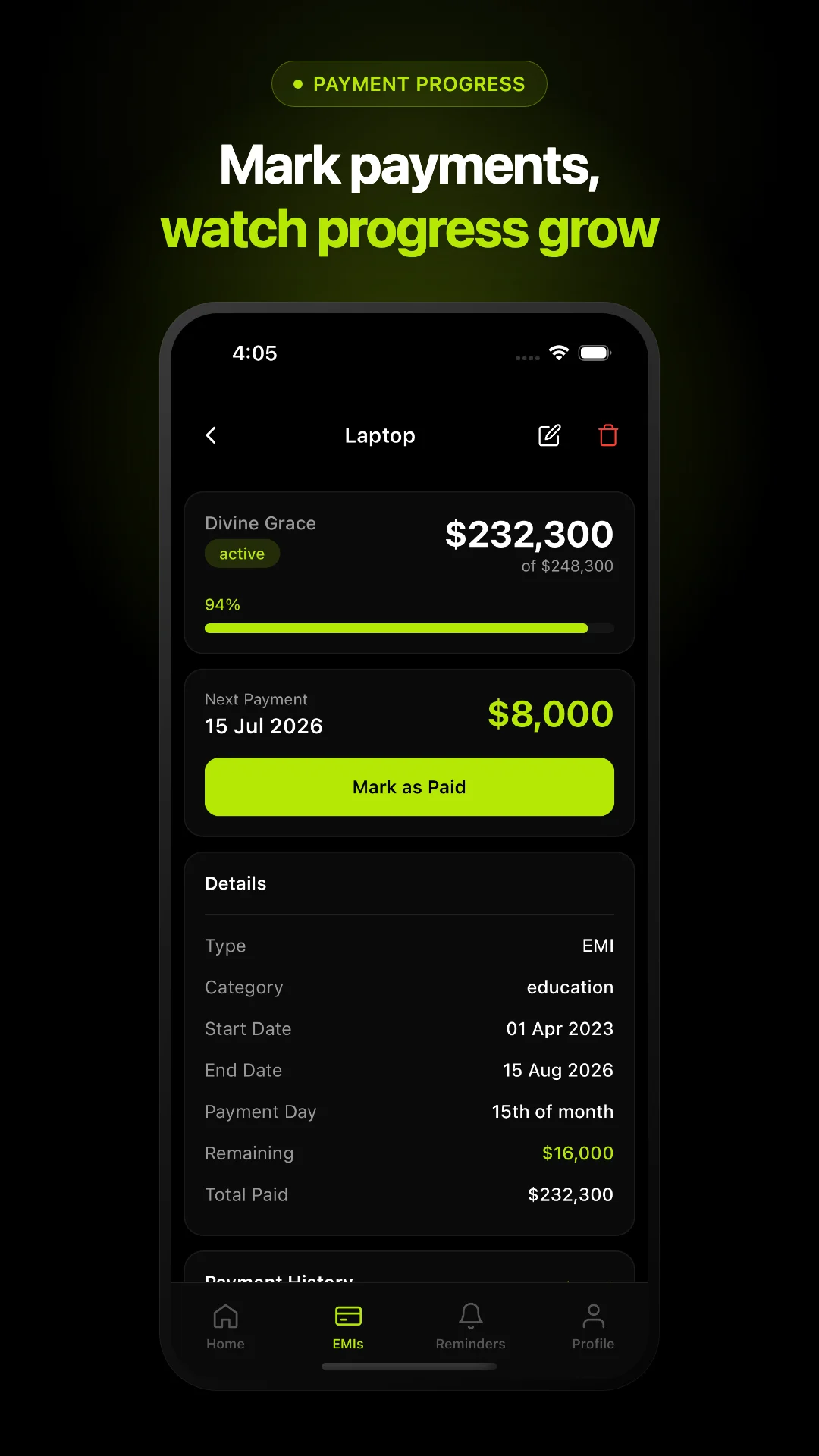 Payday – EMI & Loan Tracker screenshot